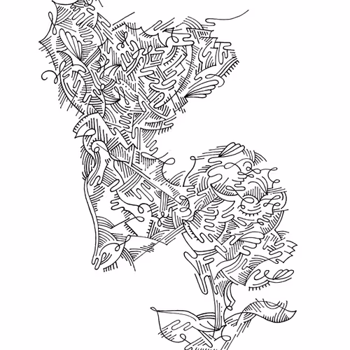 Gentangle monochrome