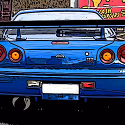 Bayside Blue R34 GTR