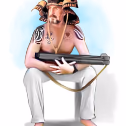 $WHACKD Watercolor #29 - The 16 Round Samurai McAfee
