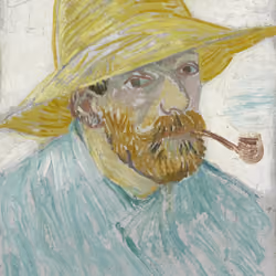 Portraits of Vincent van Gogh: Self-Portrait with Pipe and Straw Hat, Summer 1888