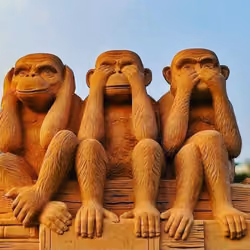 Gandhi's three monkeys