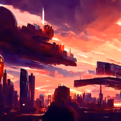 Futuristic city – End of the day #04
