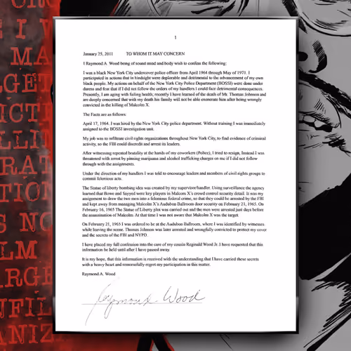 Malcolm X Assassination Plot: Confession Letter of Ray Wood