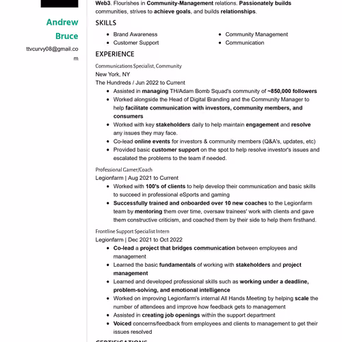 Andrew Resume