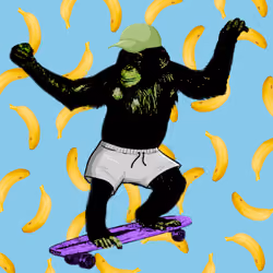 Skateboarding Ape Club #3002