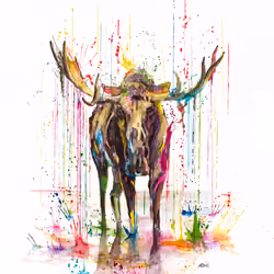Watercolor Moose