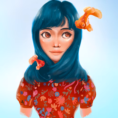 Girl with Goldfish