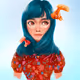 Girl with Goldfish