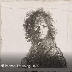 Self-Portrait, Frowning,  1630_animated
