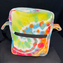 Crossbody Bag with Yellow Green Spiral 