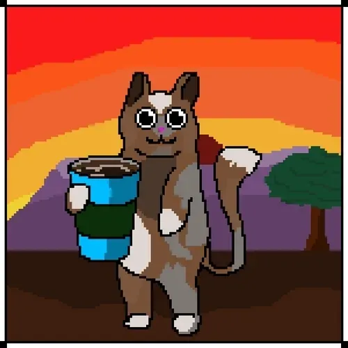CyberPal #1 enjoy a coffee at sunset