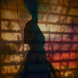 Lady and moving shadows