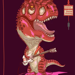 Red Carnotaurus Guitar