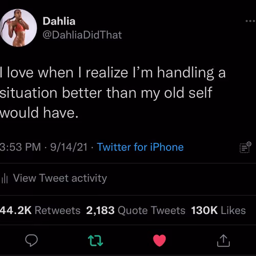 Viral Tweet by Dahlia B. (Sept. 2021)