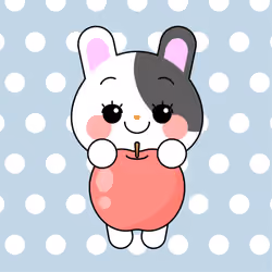 KOF-Rabbit hugging an apple