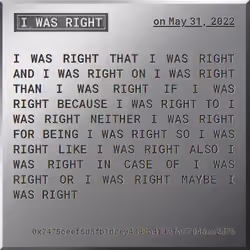 I WAS RIGHT