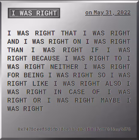 I WAS RIGHT