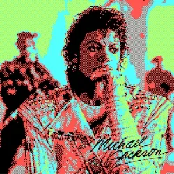 Michael Jackson red color pixel art 117