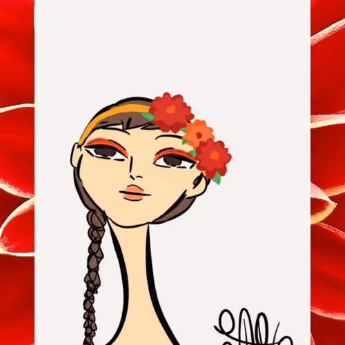 Long Neckie Character Card Sophia 1/2 (CLICK PHOTO FOR AUDIO)