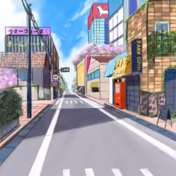 Deserted street--Hand Painted