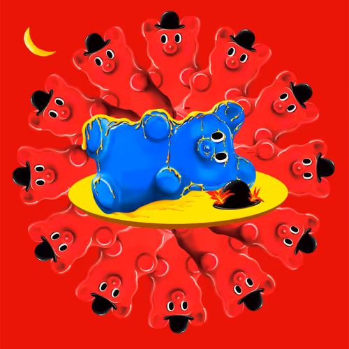 Portrait of a little gummy bear #3 meal time