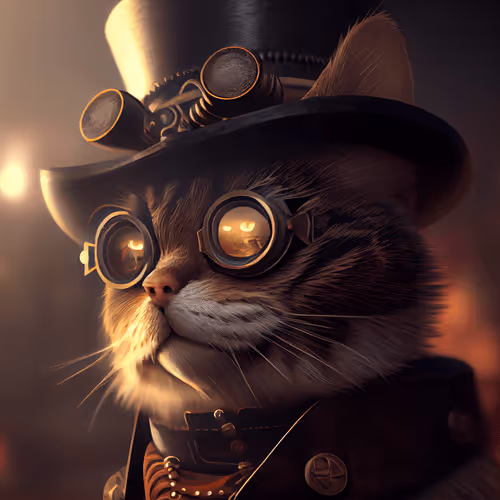 Steampunk Victorian Cat #18
