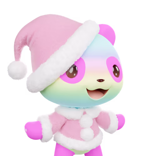 3D LEELEE-Santa-PinkyRainbow-#20504