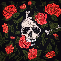 skull & flowers