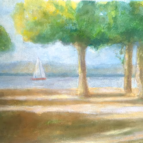 the boat on the lake