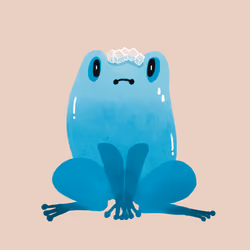 ice blue frog