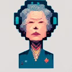 Queen Elizabeth In Pixel Art Theme 