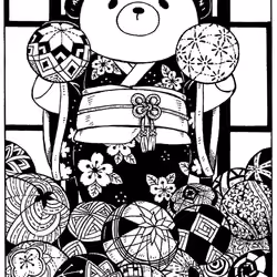 Bear in Pile of Temari Balls