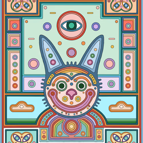 Blue Smiley Rabbit