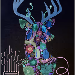 #07 Blue Charging Deer