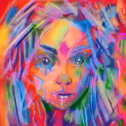 Digital Abstract Spray Painted Digital Girl 