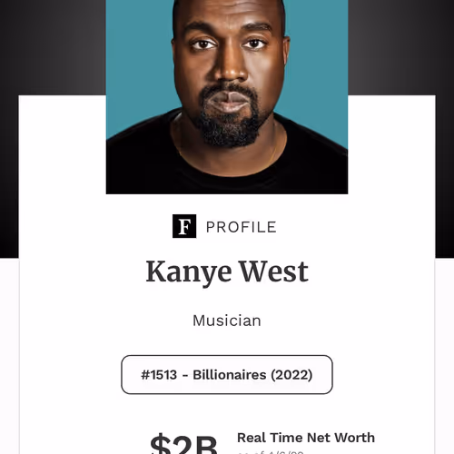 Kanye West Forbes 2022