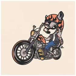 Harley Gang Biker Raccoon #018