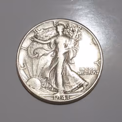 Moneda de Plata coleccionable 1941 Usa / In God We Trust / Half Dollar 