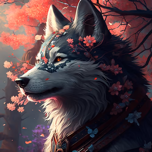 陰陽師×狼NFT（桜Ver.）