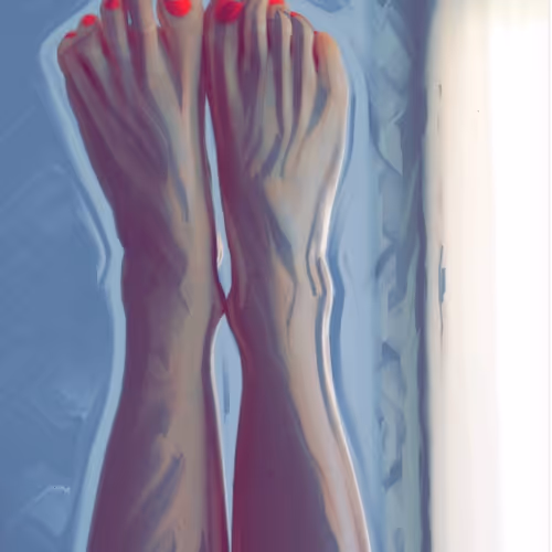 Femdom feet up with red nails