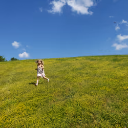 Running down the hill...
