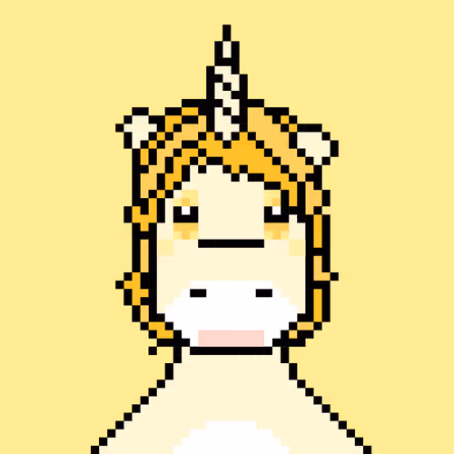 yellow pixel unicorn