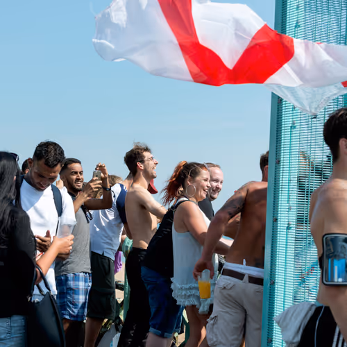 Brighton Beach. England vs. Sweden. July 7, 2018. 