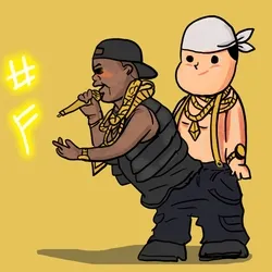 Jumba With Rapper Gold Necklace Suit