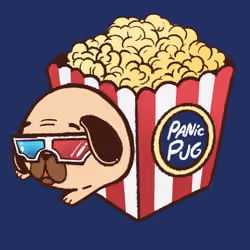 PUG hide in Popcorn Box