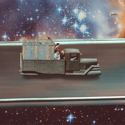 Intergalactic travelers. Animated