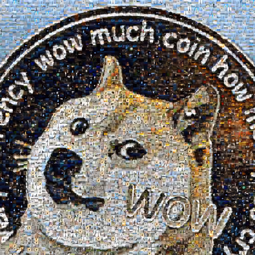 Mosaic of a dogecoin