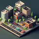 isometric small town 