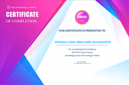 Itchi Academy Certificate