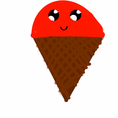 Red Ice-cream in Cone